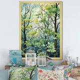 Green Tree American Basswood spring blooms IV - Landscapes Canvas Wall Art