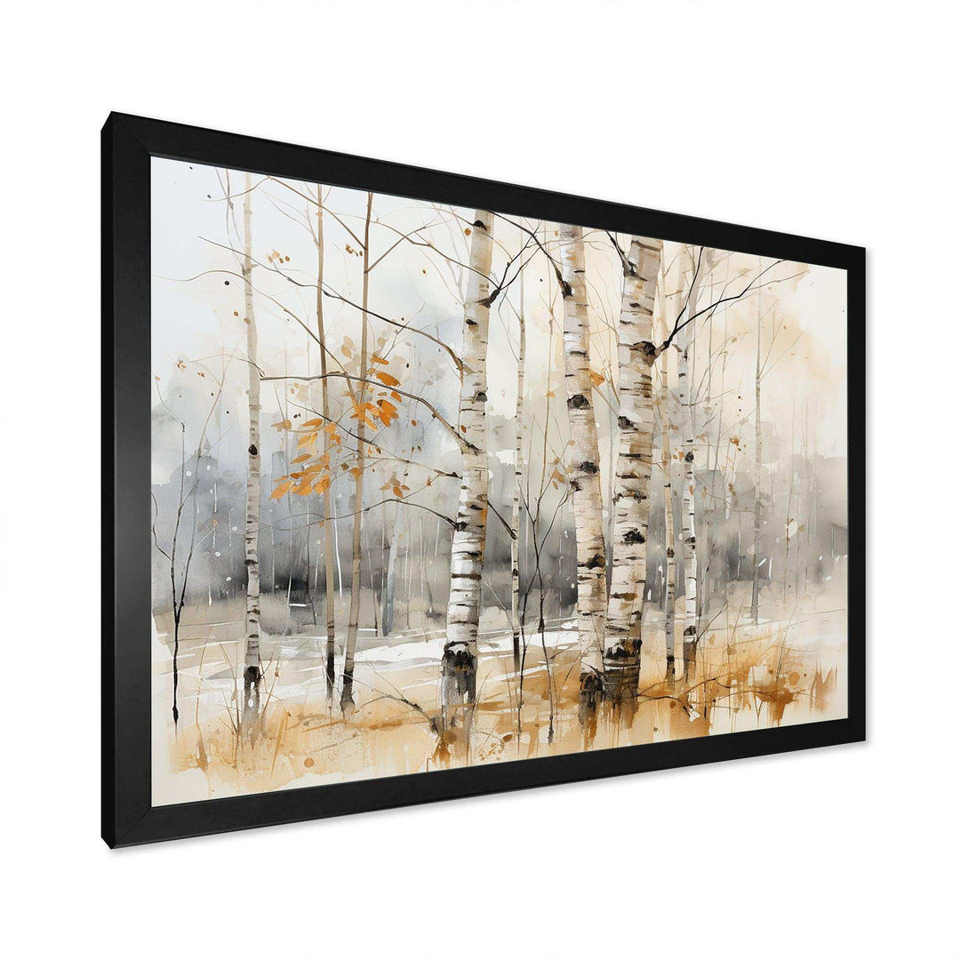 Winter birch wood forest I - Floral Canvas Wall Art