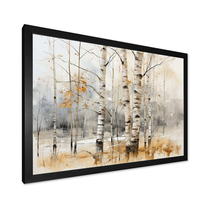 Winter birch wood forest I - Floral Canvas Wall Art