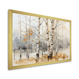 Winter birch wood forest I - Floral Canvas Wall Art