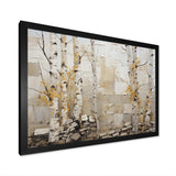 Beige and yellow birch wood forest II - Floral Canvas Wall Art