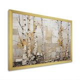 Beige and yellow birch wood forest II - Floral Canvas Wall Art