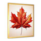 Minimalism orange Autumn maple leaf 2 - Floral Canvas Wall Art