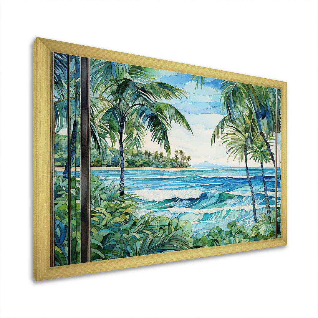 Tropical coastal beach tranquility - Coastal Canvas Wall Art