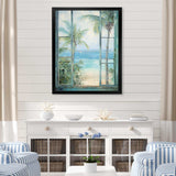 Tropical beach Windows horizon I - Coastal Canvas Wall Art