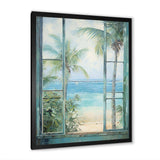 Tropical beach Windows horizon I - Coastal Canvas Wall Art