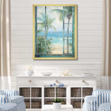 Tropical beach Windows horizon I - Coastal Canvas Wall Art