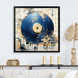 White and blue Vinyl Record Melody - Fashion Canvas Wall Art