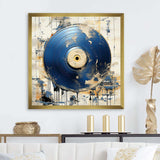 White and blue Vinyl Record Melody - Fashion Canvas Wall Art