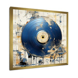 White and blue Vinyl Record Melody - Fashion Canvas Wall Art