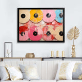 Pink Vinyl Records display I - Fashion Canvas Wall Art