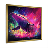 Abstract Whale colorful Song - Whale Living Room Wall Art