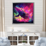 Abstract Whale colorful Song - Whale Living Room Wall Art