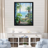 Tropical windows to the beach II - Coastal Canvas Wall Art