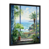 Tropical windows to the beach II - Coastal Canvas Wall Art