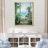 Tropical windows to the beach II - Coastal Canvas Wall Art