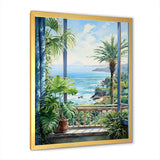 Tropical windows to the beach II - Coastal Canvas Wall Art