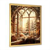 Christmas Winter window view I - Landscapes Canvas Wall Art