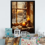 Christmas Winter window view II - Landscapes Canvas Wall Art