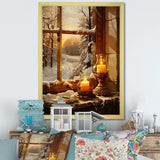 Christmas Winter window view II - Landscapes Canvas Wall Art