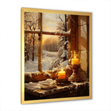 Christmas Winter window view II - Landscapes Canvas Wall Art