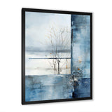 White and blue Winter forest collage IV - Landscapes Canvas Wall Art