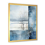 White and blue Winter forest collage IV - Landscapes Canvas Wall Art