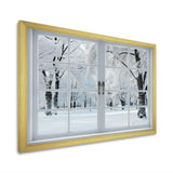 Winter Forest window views I - Landscapes Canvas Wall Art