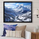 Pine valley Winter mountain landscape V - Landscapes Canvas Wall Art