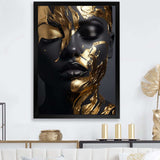 Black and gold Gilded woman Photo II - Fashion Canvas Wall Art