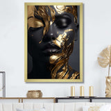 Black and gold Gilded woman Photo II - Fashion Canvas Wall Art