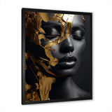 Black and gold Gilded woman Photo III - Fashion Canvas Wall Art