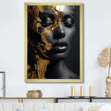 Black and gold Gilded woman Photo III - Fashion Canvas Wall Art