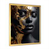 Black and gold Gilded woman Photo III - Fashion Canvas Wall Art