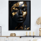 Black and gold Gilded woman Photo IV - Fashion Canvas Wall Art