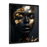 Black and gold Gilded woman Photo IV - Fashion Canvas Wall Art