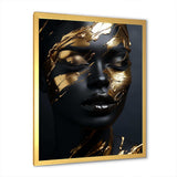 Black and gold Gilded woman Photo IV - Fashion Canvas Wall Art