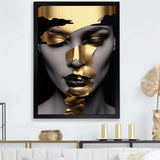 Black and golden woman Photo I - Fashion Canvas Wall Art