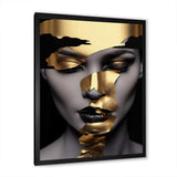 Black and golden woman Photo I - Fashion Canvas Wall Art