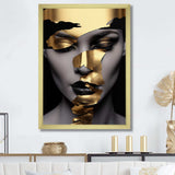 Black and golden woman Photo I - Fashion Canvas Wall Art