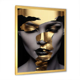 Black and golden woman Photo I - Fashion Canvas Wall Art