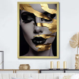 Black and golden woman Photo II - Fashion Canvas Wall Art