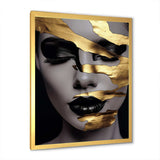 Black and golden woman Photo II - Fashion Canvas Wall Art