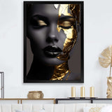 Black and golden woman Photo III - Fashion Canvas Wall Art