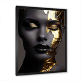 Black and golden woman Photo III - Fashion Canvas Wall Art