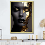 Black and golden woman Photo III - Fashion Canvas Wall Art