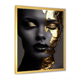 Black and golden woman Photo III - Fashion Canvas Wall Art