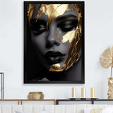 Black and golden woman Photo IV - Fashion Canvas Wall Art