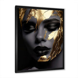 Black and golden woman Photo IV - Fashion Canvas Wall Art