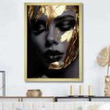 Black and golden woman Photo IV - Fashion Canvas Wall Art